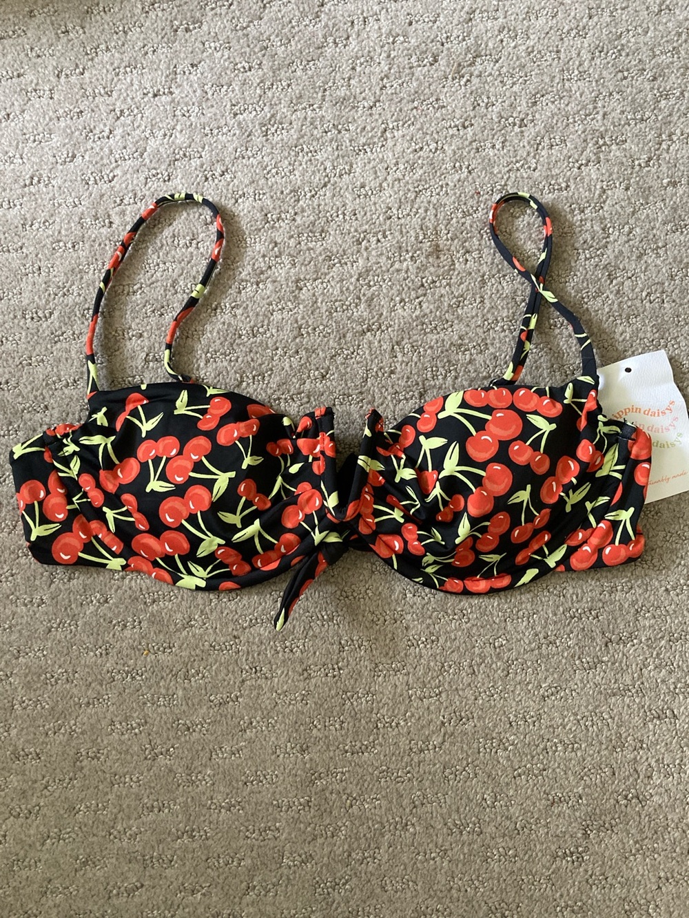 Dippin' Daisy's cherry-print swim top, Sz Large.